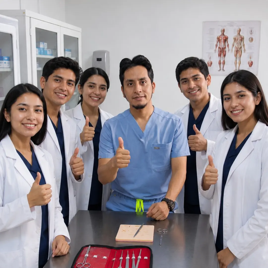 Clase de Sutura en Lima (Perú), Dr. Julio Romero, cirujano general y laparoscopista